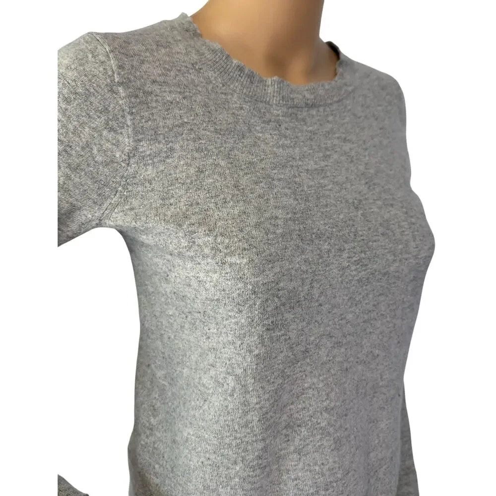 J. Crew Cotton Wool Blend Teddie Sweater Heather Dove Gray F5199 Size S